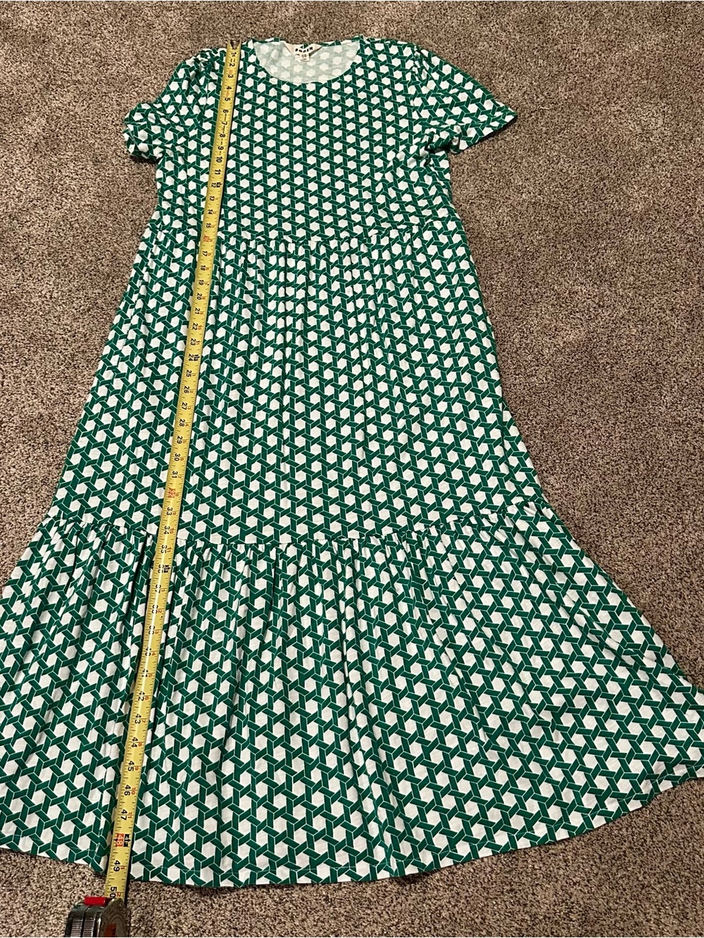 Boden Emma Tiered Jersey Green Short-Sleeve with pockets - Picture 5 of 13
